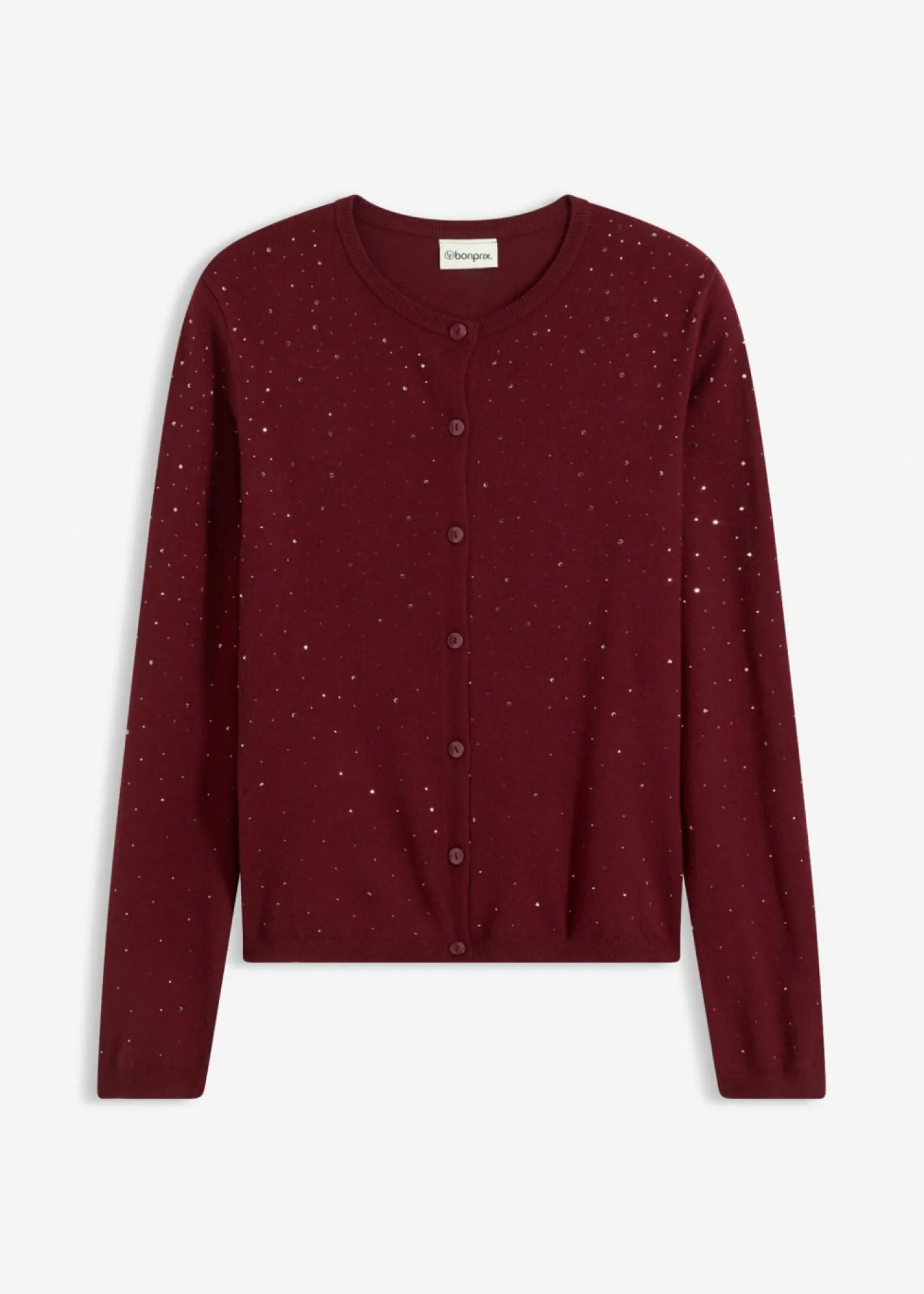 Mujer bonprix bonprix Chaqueta de punto con piedras brillantes