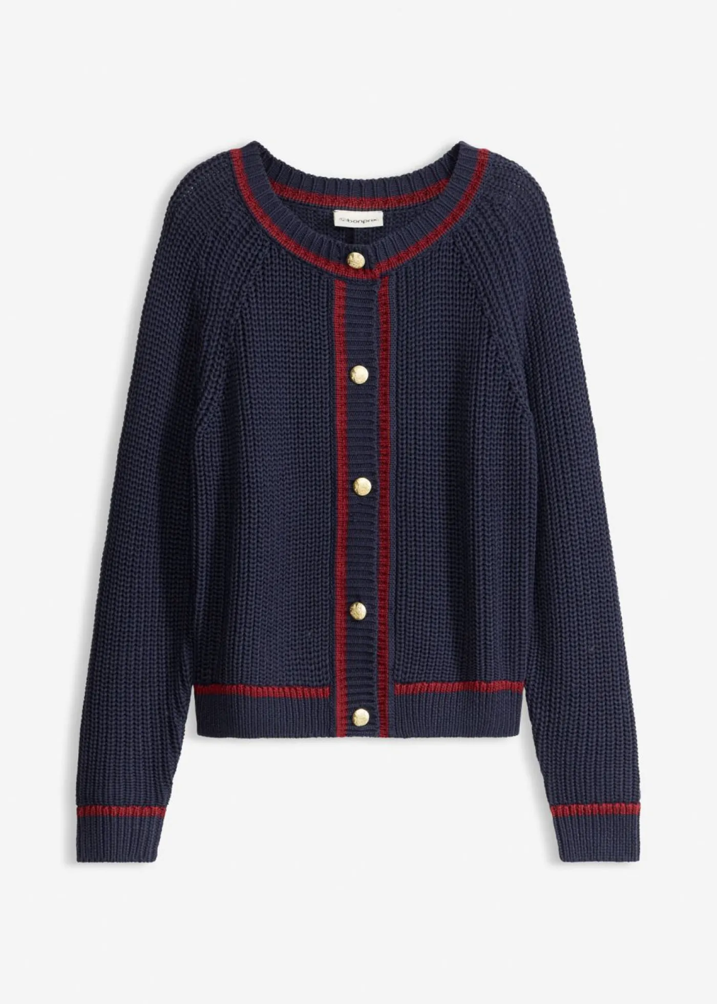 Mujer bonprix bonprix Chaqueta de punto con rayas en contraste