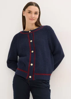 Mujer bonprix bonprix Chaqueta de punto con rayas en contraste