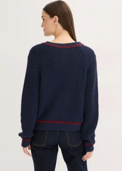 Mujer bonprix bonprix Chaqueta de punto con rayas en contraste