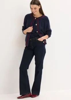 Mujer bonprix bonprix Chaqueta de punto con rayas en contraste