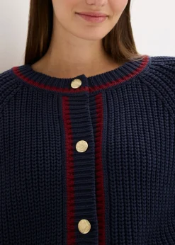 Mujer bonprix bonprix Chaqueta de punto con rayas en contraste