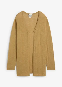 bonprix bonprix Básicos|Jerséis>Chaqueta de punto de algodón ligero y calidad superior Marrón caqui