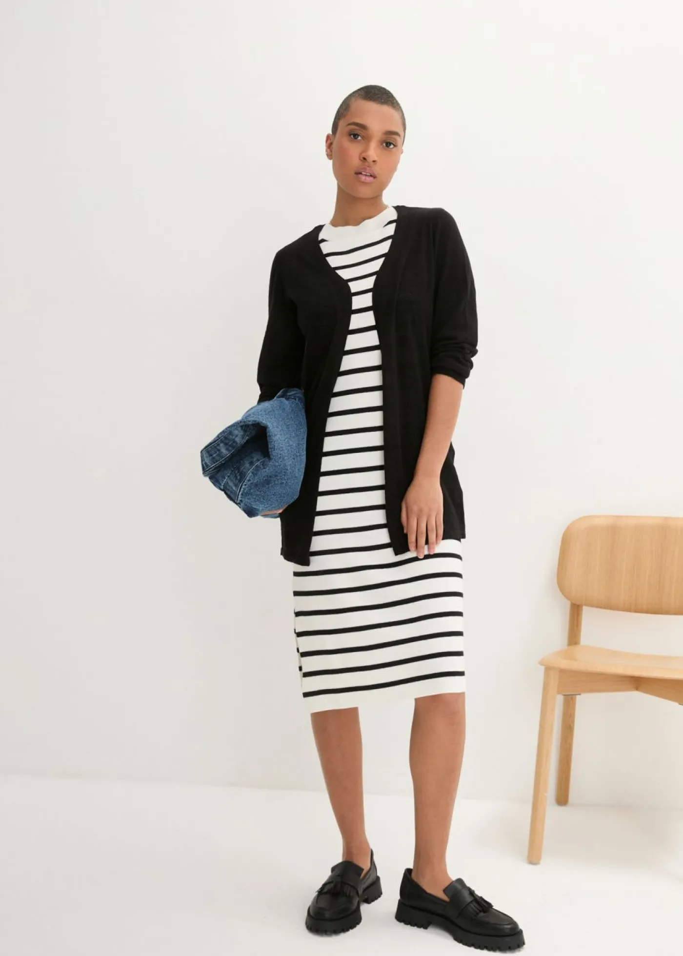 Mujer bonprix bonprix Chaqueta de punto de algodón ligero y calidad superior