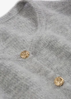 bonprix bonprix Premium|Jerséis>Chaqueta de punto de mezcla de alpaca Gris claro jaspeado