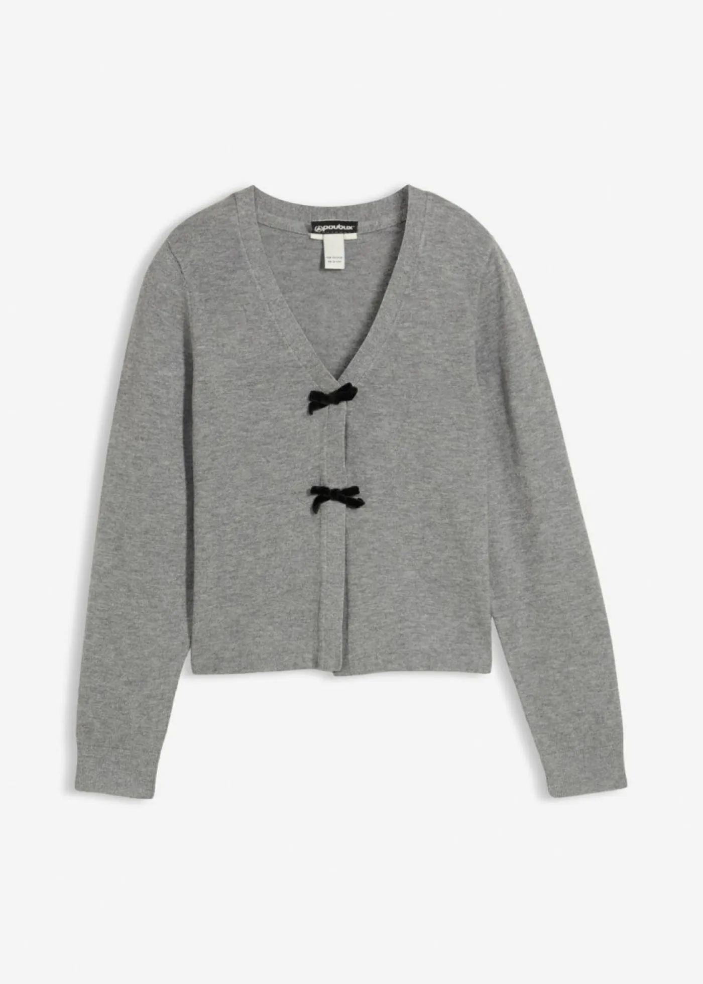 bonprix bonprix Ropa 9 A 16 Años·Sudaderas Y Jerséis>Chaqueta de punto de mezcla de viscosa suave Gris jaspeado