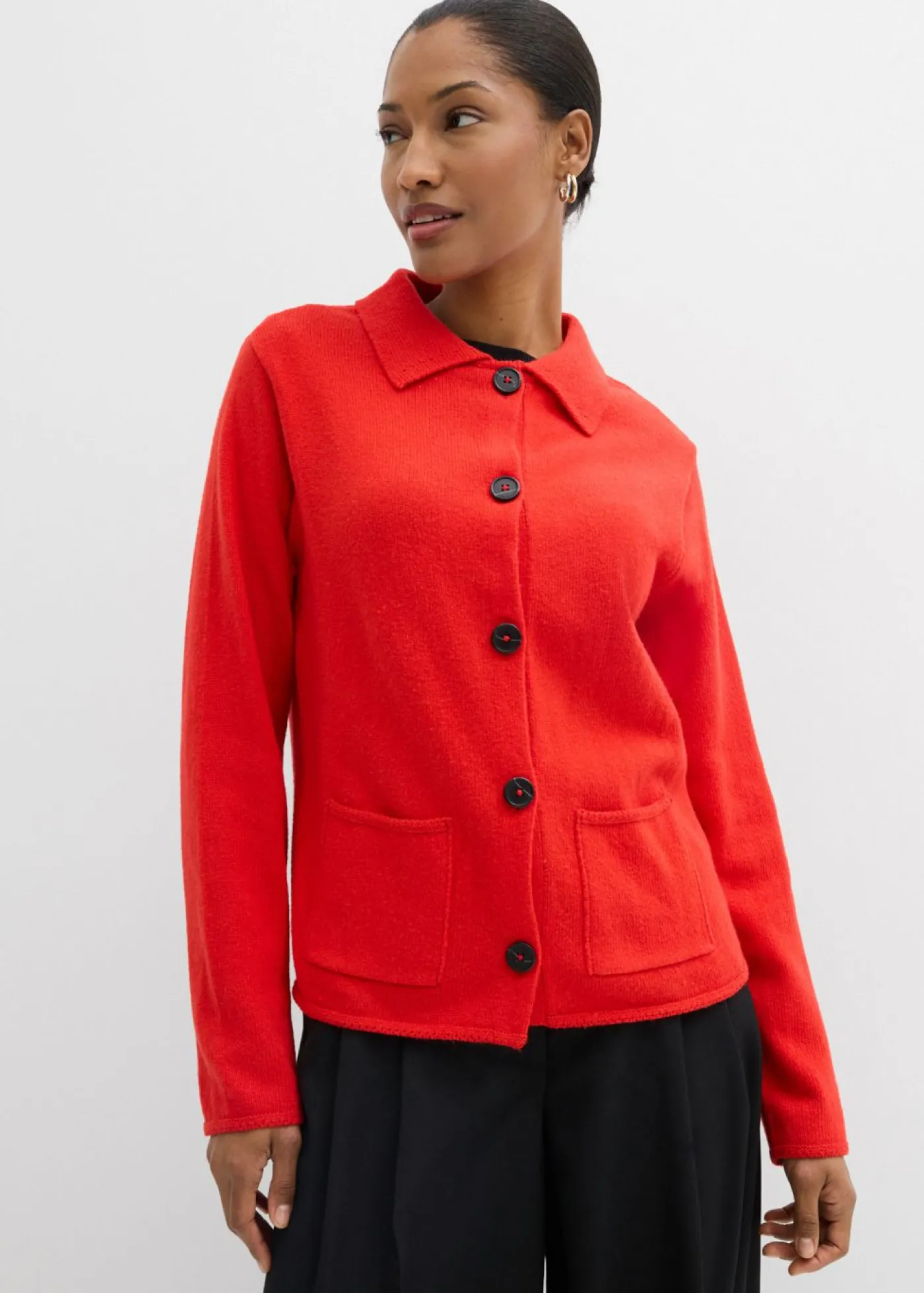 bonprix bonprix Esenciales|Jerséis>Chaqueta de punto de mezcla de viscosa fresa