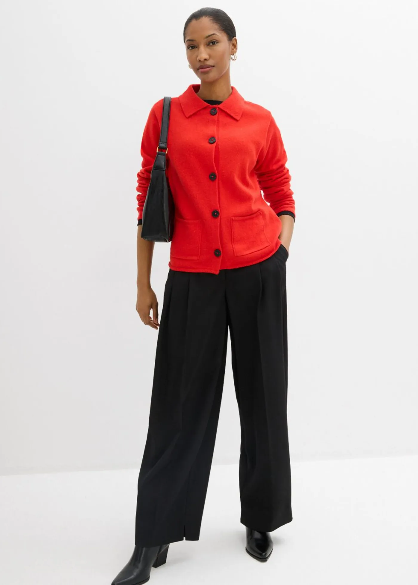 bonprix bonprix Esenciales|Jerséis>Chaqueta de punto de mezcla de viscosa fresa