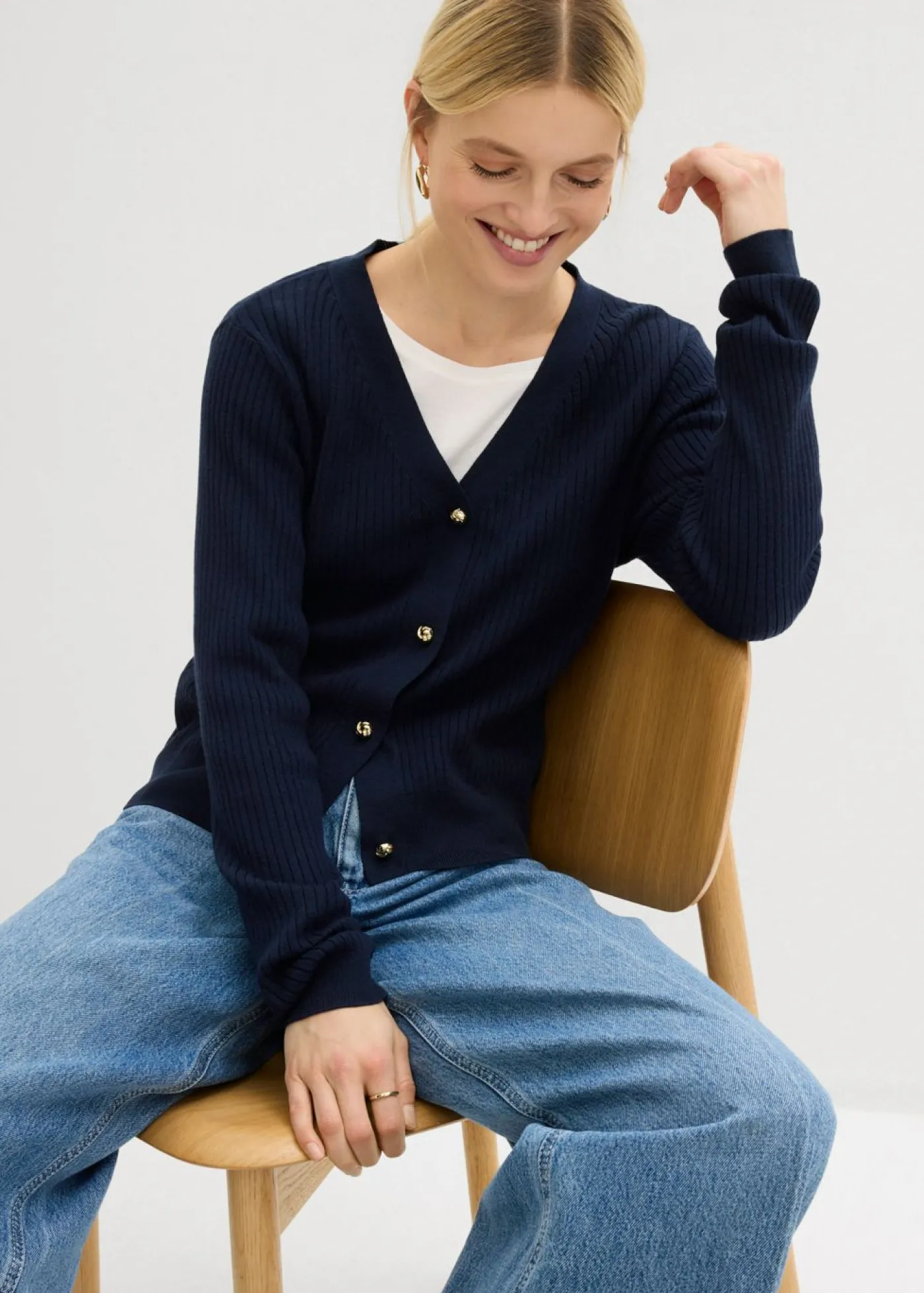 Mujer bonprix bonprix Chaqueta de punto de mezcla de viscosa suave