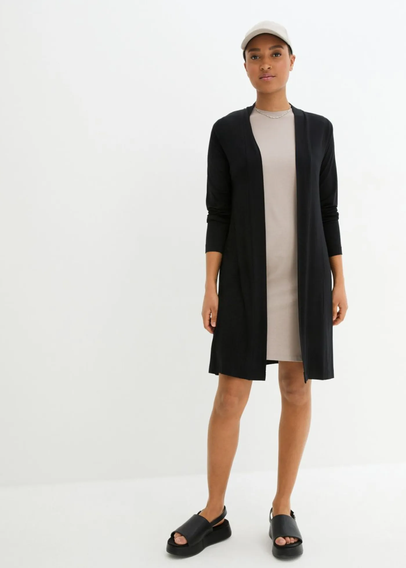 bonprix bonprix Básicos|Camisetas>Chaqueta de punto de suave mezcla de viscosa Negro