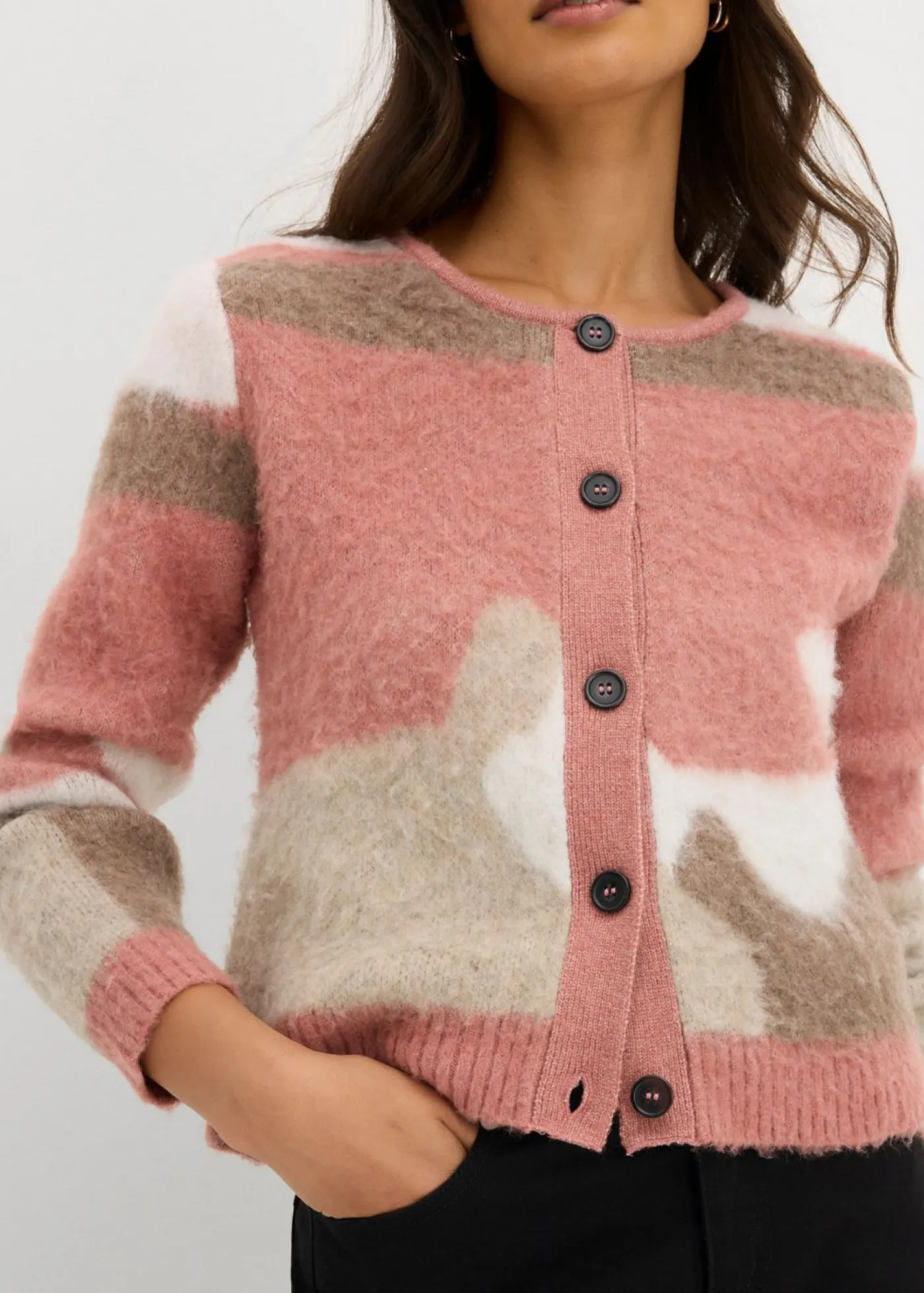 Mujer bonprix bonprix Chaqueta de punto estampada con botones