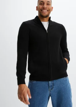bonprix bonprix Básicos En Rebajas|Jerséis Y Cárdigans>Chaqueta de punto fino Negro