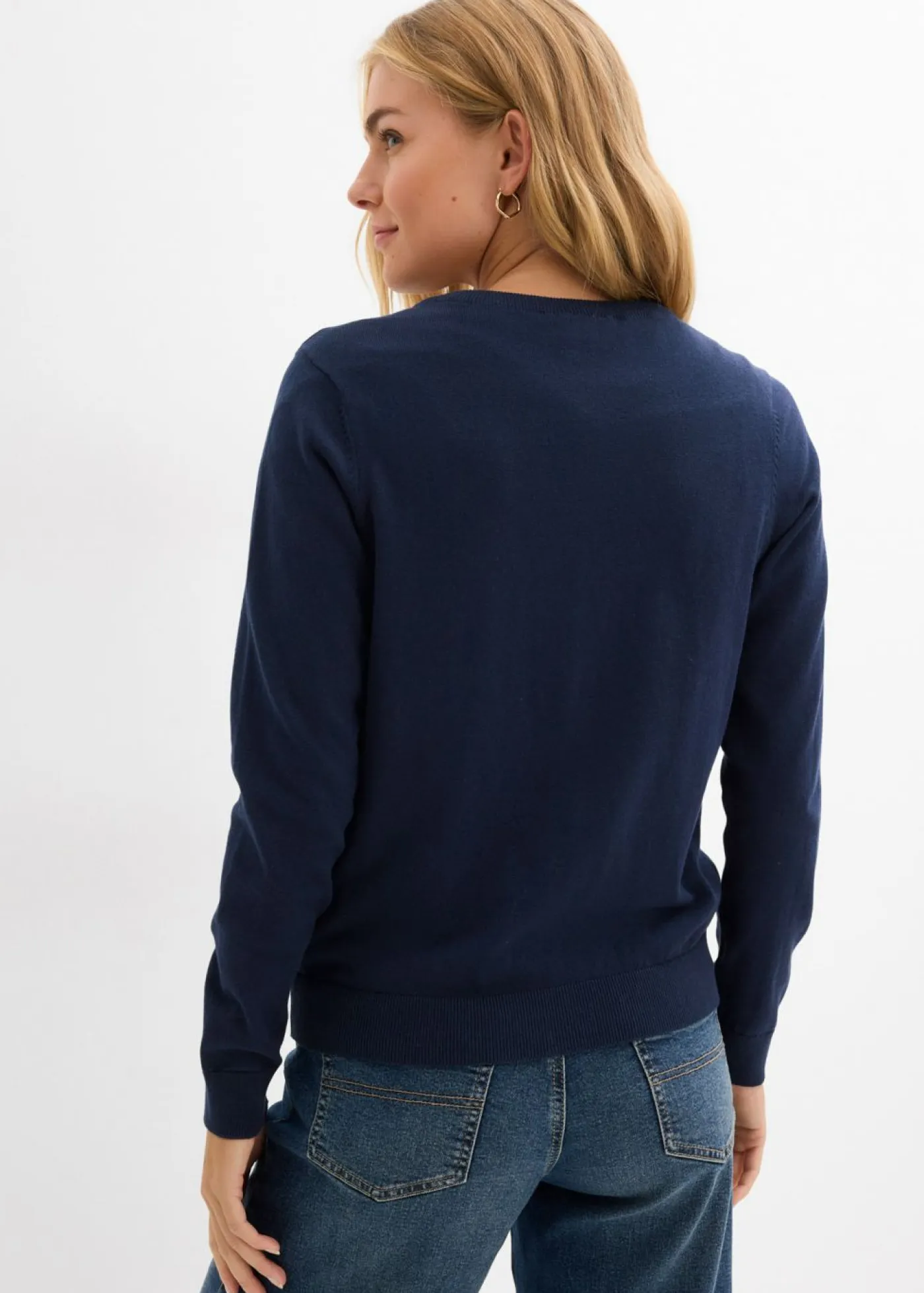 bonprix bonprix Básicos|Jerséis>Chaqueta de punto fino Azul marino