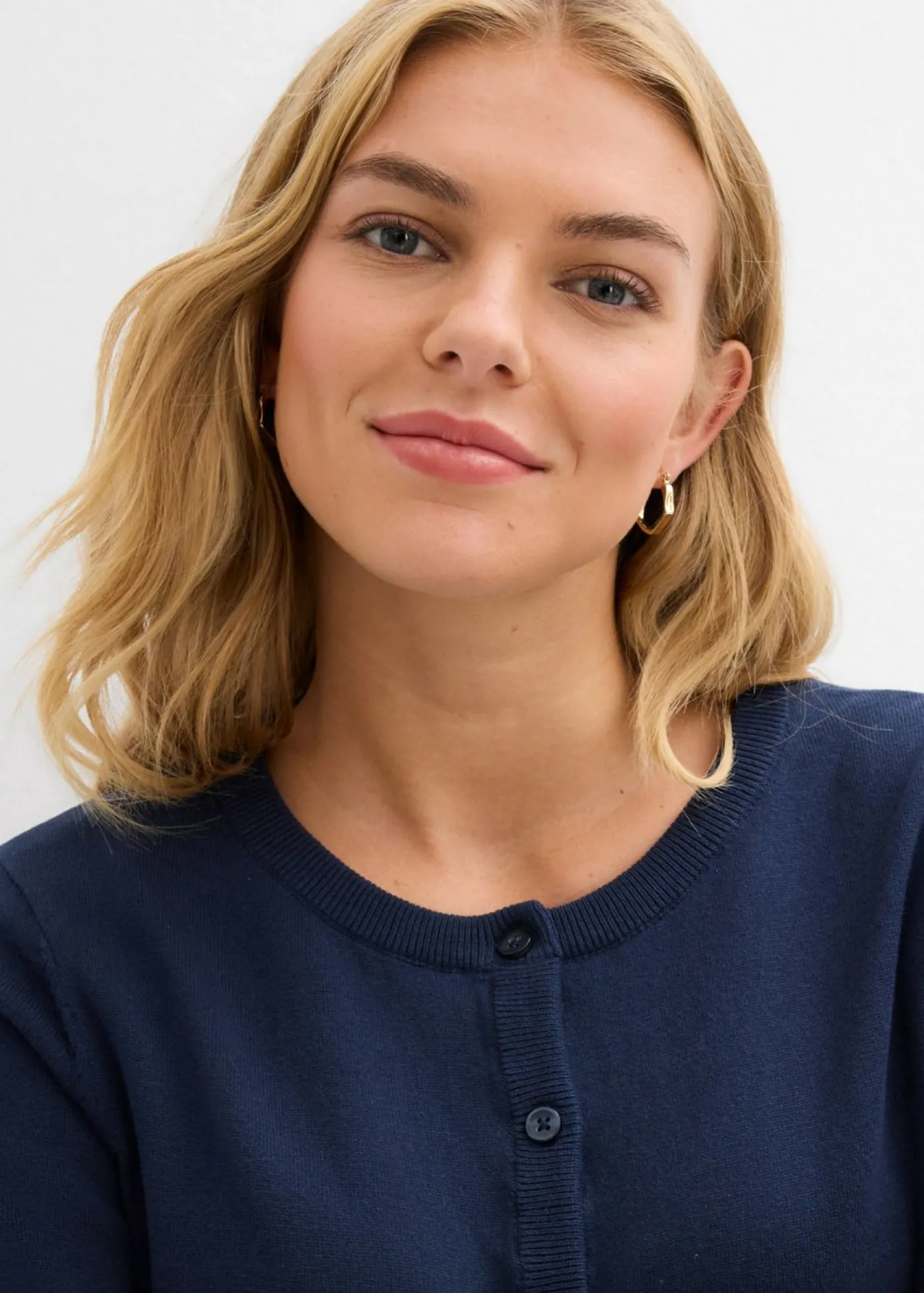 bonprix bonprix Básicos|Jerséis>Chaqueta de punto fino Azul marino