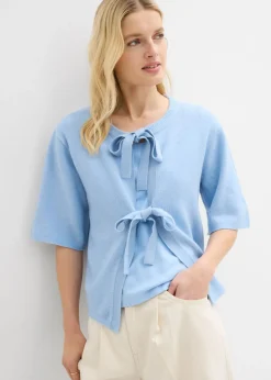 Mujer bonprix bonprix Chaqueta de punto fino con lazo