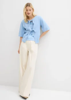 Mujer bonprix bonprix Chaqueta de punto fino con lazo