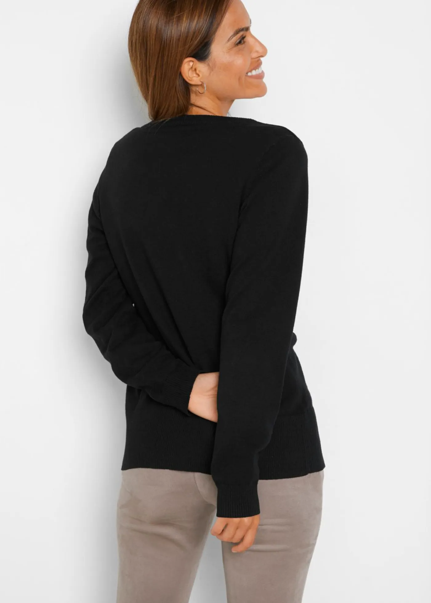 Mujer bonprix bonprix Chaqueta de punto fino con algodón reciclado