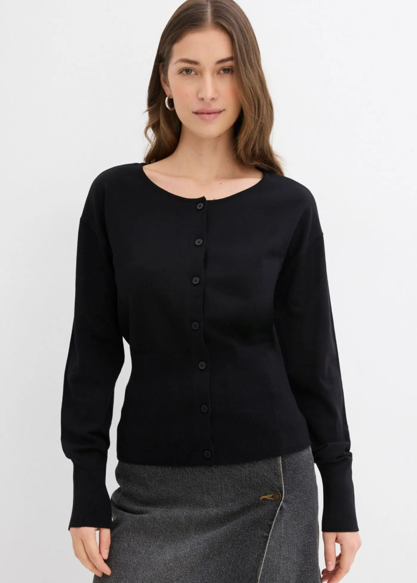 Mujer bonprix bonprix Chaqueta de punto fino con cuello redondo