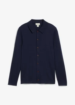 bonprix bonprix Jerséis Y Cárdigans>Chaqueta de punto fino con lana merina de calidad con corte ajustado Azul marino