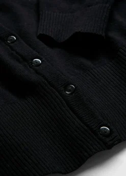 bonprix bonprix Básicos|Jerséis>Chaqueta de punto fino con botones Negro