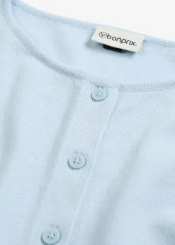 bonprix bonprix Jerséis|Novedades>Chaqueta de punto fino con cuello redondo azul pálido