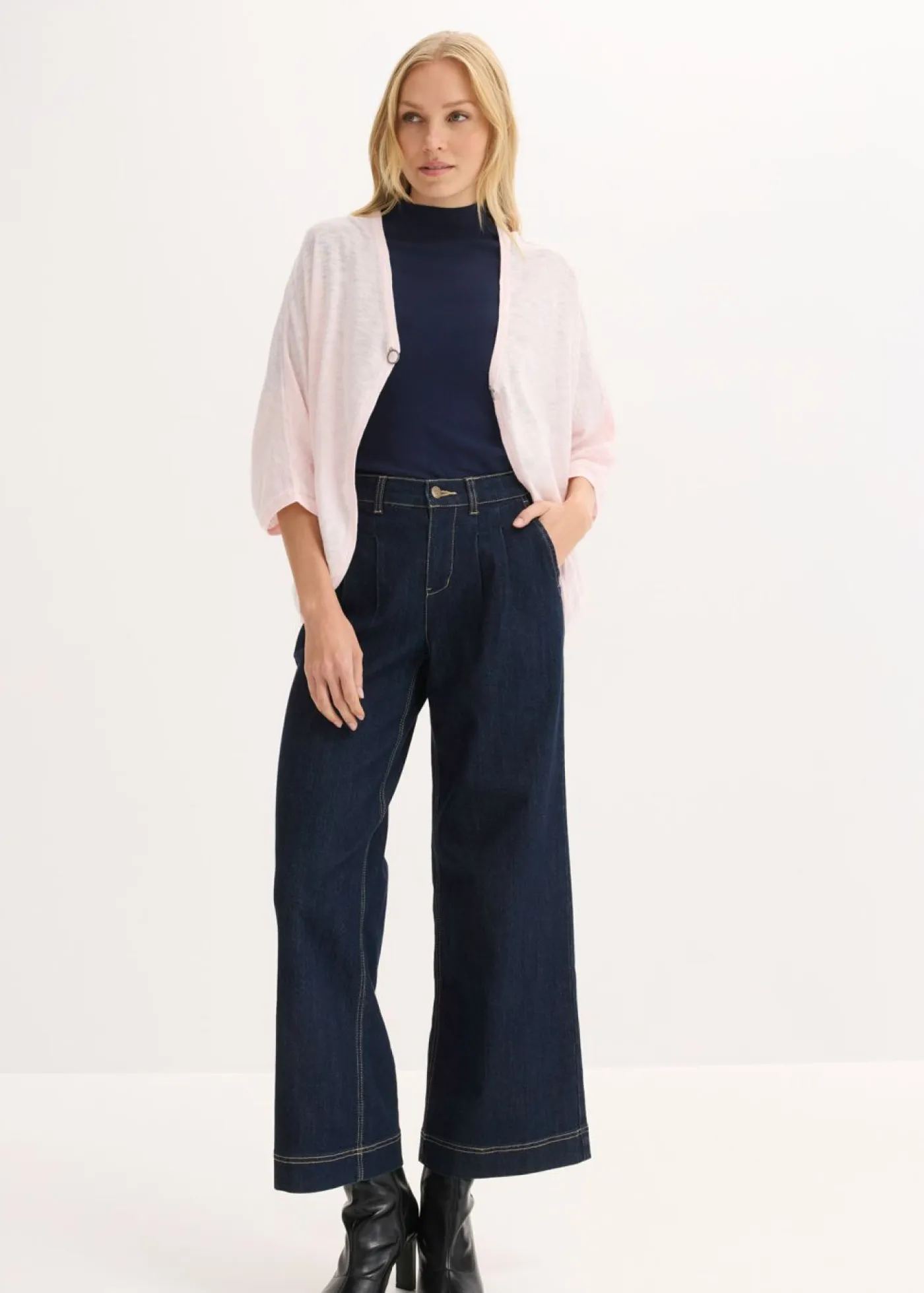 Mujer bonprix bonprix Chaqueta de punto fino de algodón puro