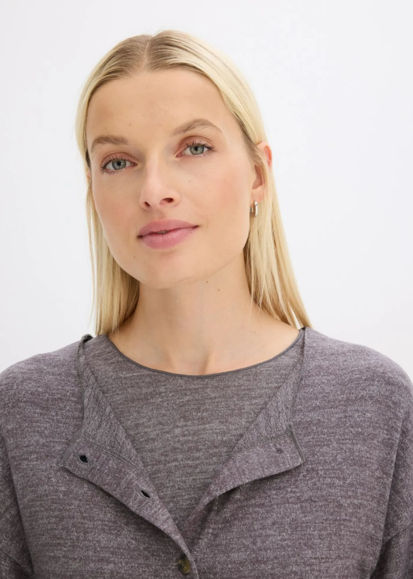 bonprix bonprix Jerséis|Ropa De Punto>Chaqueta de punto fino de canalé pizarra moteado