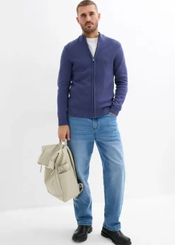 Hombre bonprix bonprix Chaqueta de punto fino de algodón puro