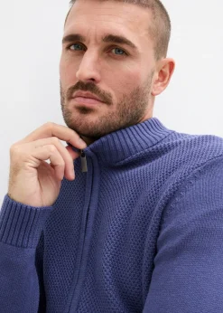 Hombre bonprix bonprix Chaqueta de punto fino de algodón puro