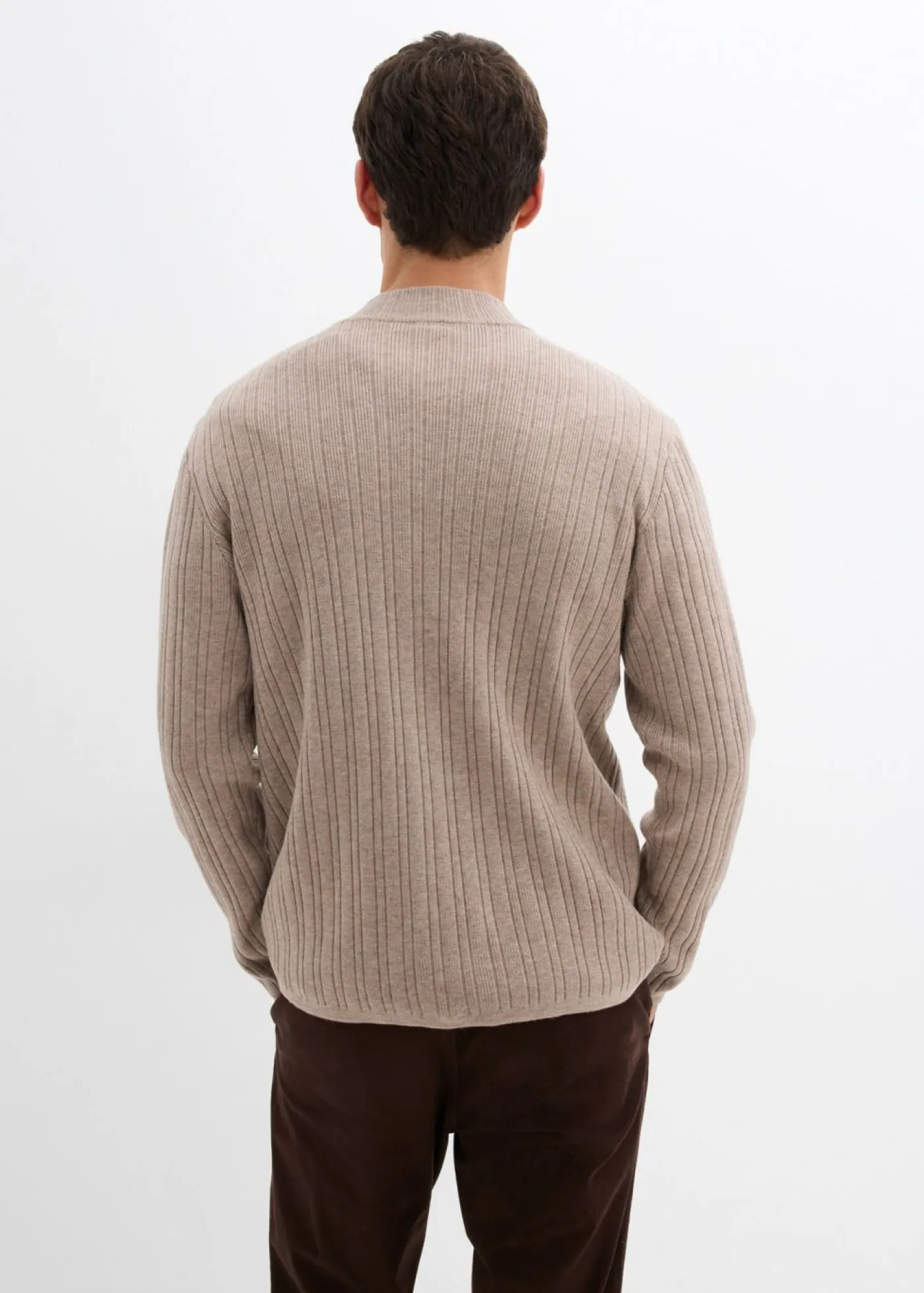 Hombre bonprix bonprix Chaqueta de punto fino de canalé