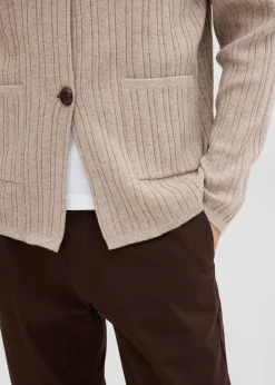 Hombre bonprix bonprix Chaqueta de punto fino de canalé