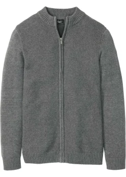 Hombre bonprix bonprix Chaqueta de punto fino de algodón puro