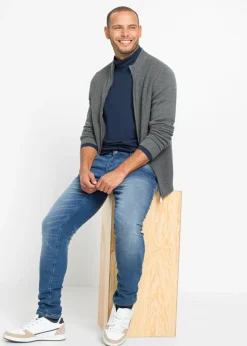 Hombre bonprix bonprix Chaqueta de punto fino de algodón puro