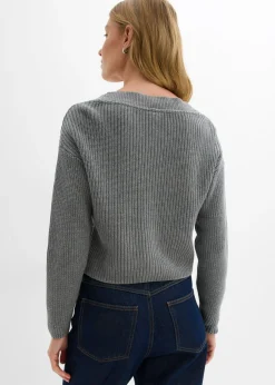 Mujer bonprix bonprix Chaqueta de punto grueso de algodón puro