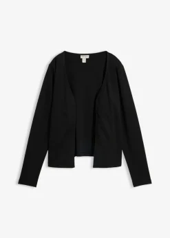 bonprix bonprix Básicos|Camisetas>Chaqueta de punto grueso de algodón orgánico puro Negro