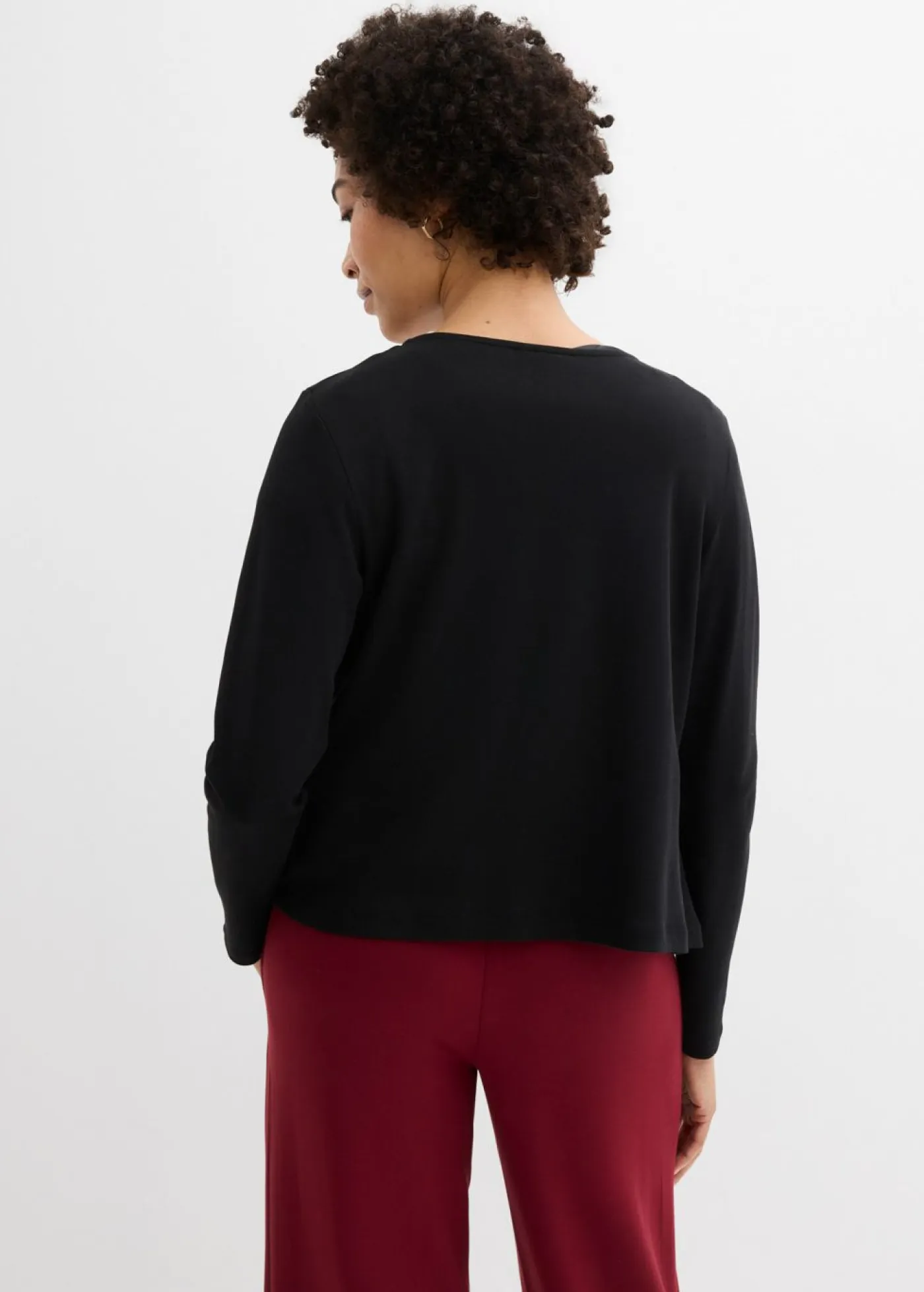 bonprix bonprix Básicos|Camisetas>Chaqueta de punto grueso de algodón orgánico puro Negro