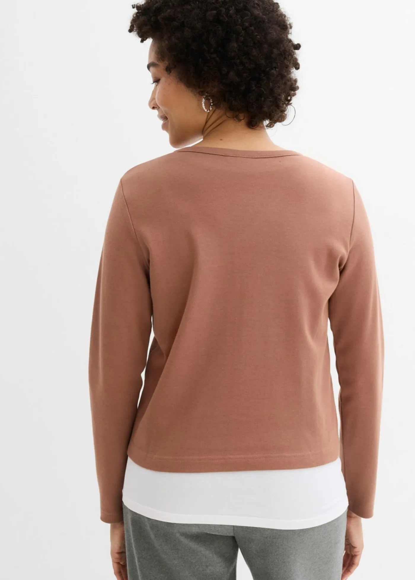 bonprix bonprix Básicos|Camisetas>Chaqueta de punto grueso de algodón orgánico puro Marrón castaño