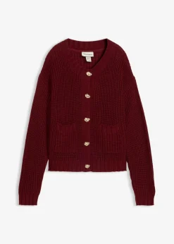 Mujer bonprix bonprix Chaqueta de punto grueso con botones con efecto martillado