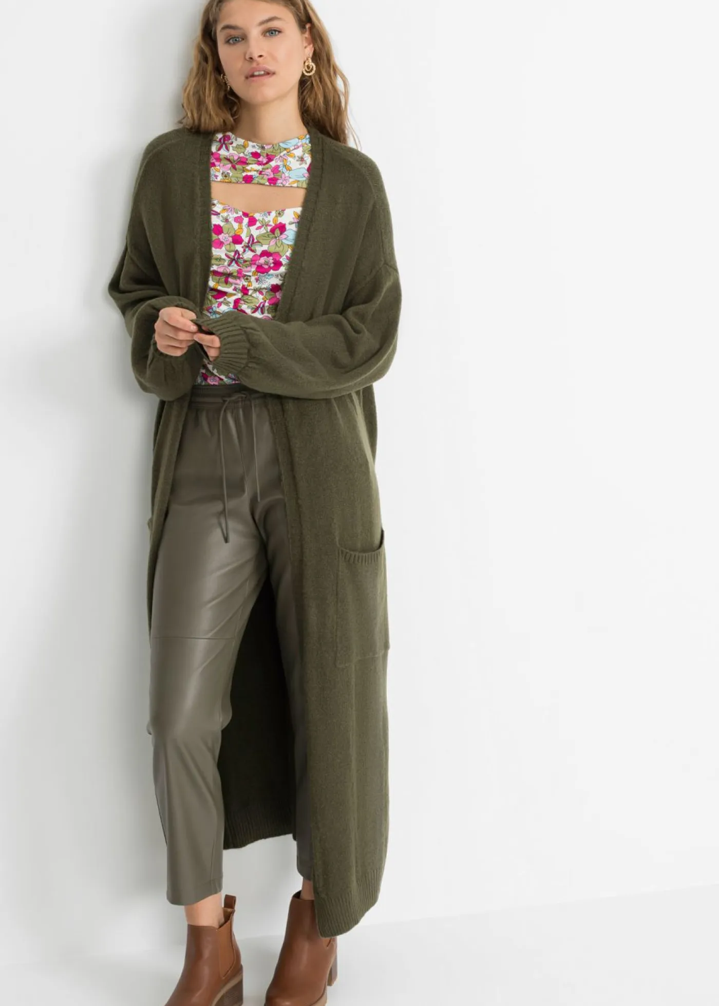 Mujer bonprix bonprix Chaqueta de punto holgada de largo midi