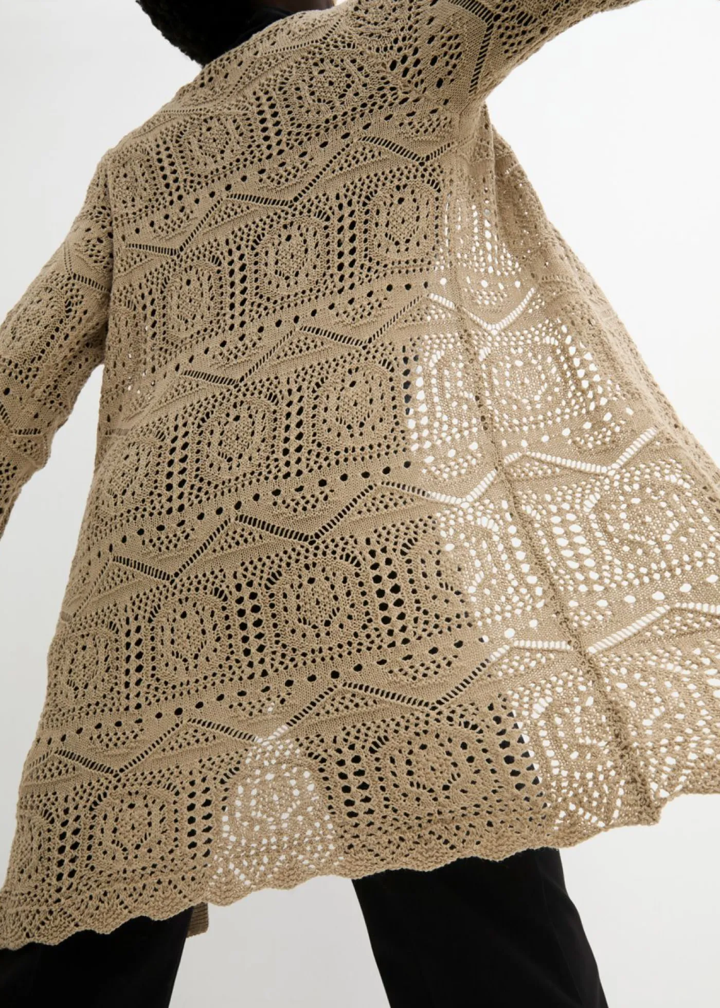 bonprix bonprix Jerséis|Ropa De Punto>Chaqueta de punto larga Beige