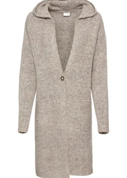 bonprix bonprix Jerséis|Ropa De Punto>Chaqueta de punto larga Beige claro jaspeado