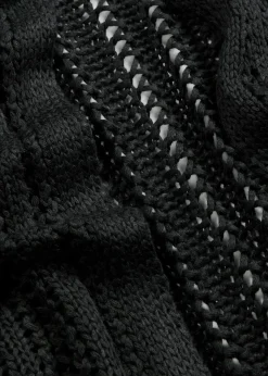 bonprix bonprix Jerséis|Ropa De Punto>Chaqueta de punto larga con calados Negro