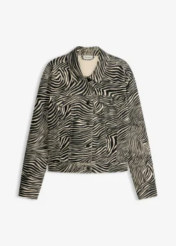 bonprix bonprix Chaquetas Y Abrigos>Chaqueta de sarga Arena-negro con estampado de cebra