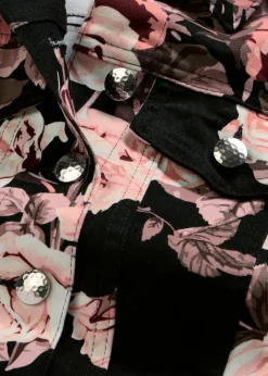 bonprix bonprix Chaquetas Y Abrigos|Novedades>Chaqueta de sarga de algodón negro/rosa pálido/rosa pálido