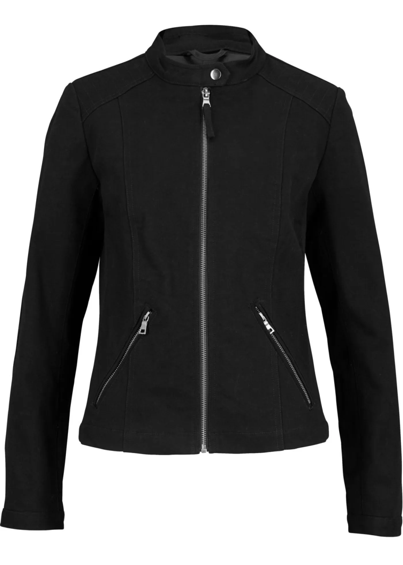 bonprix bonprix Chaquetas Y Abrigos>Chaqueta de sarga de algodón con insertos elásticos en los laterales Negro