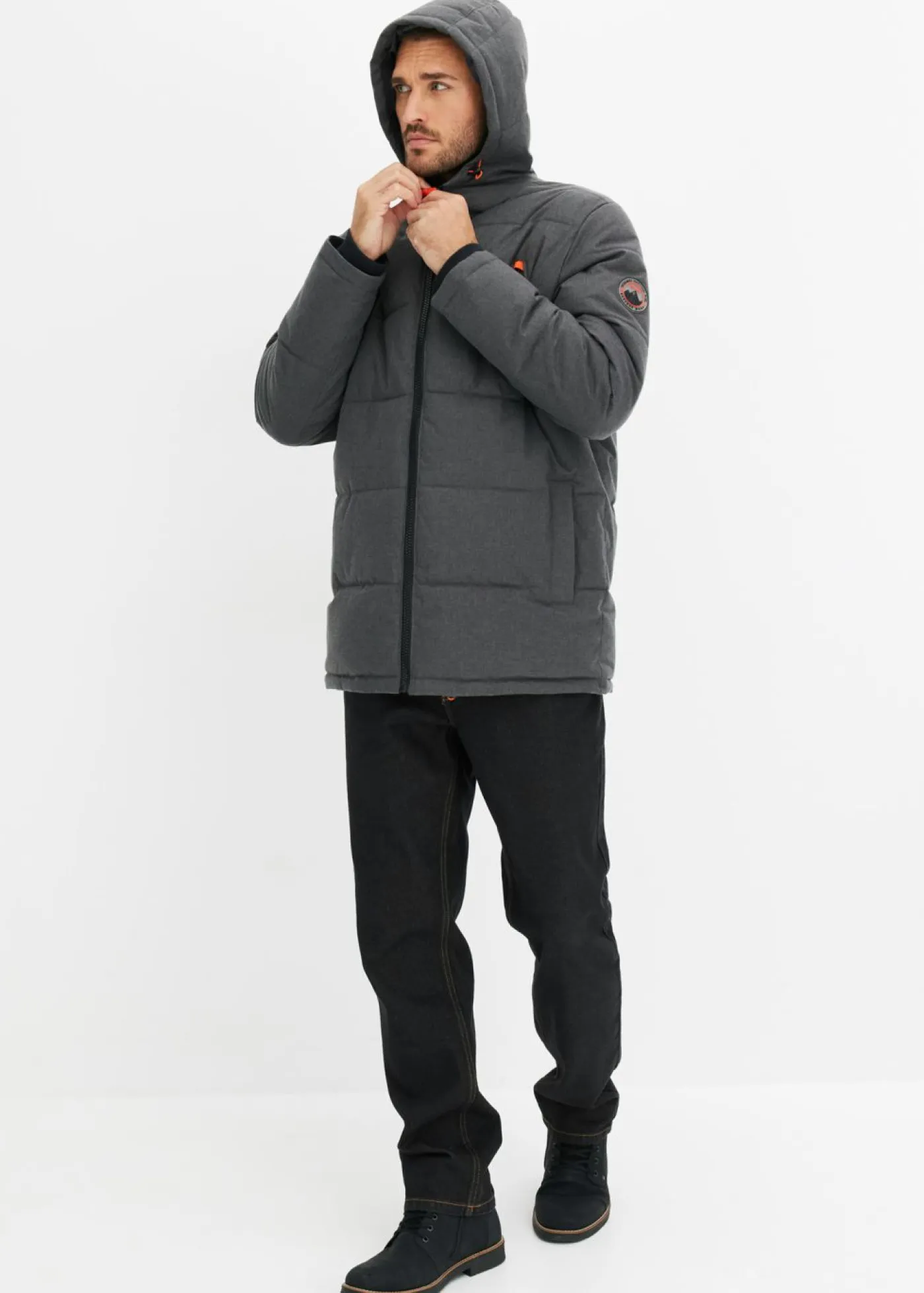 bonprix bonprix Chaquetas Y Abrigos·Chaquetas Impermeables|Chaquetas Y Abrigos·Chaquetas>Chaqueta funcional acolchada, con forro cálido, e impermeable pizarra jaspeado