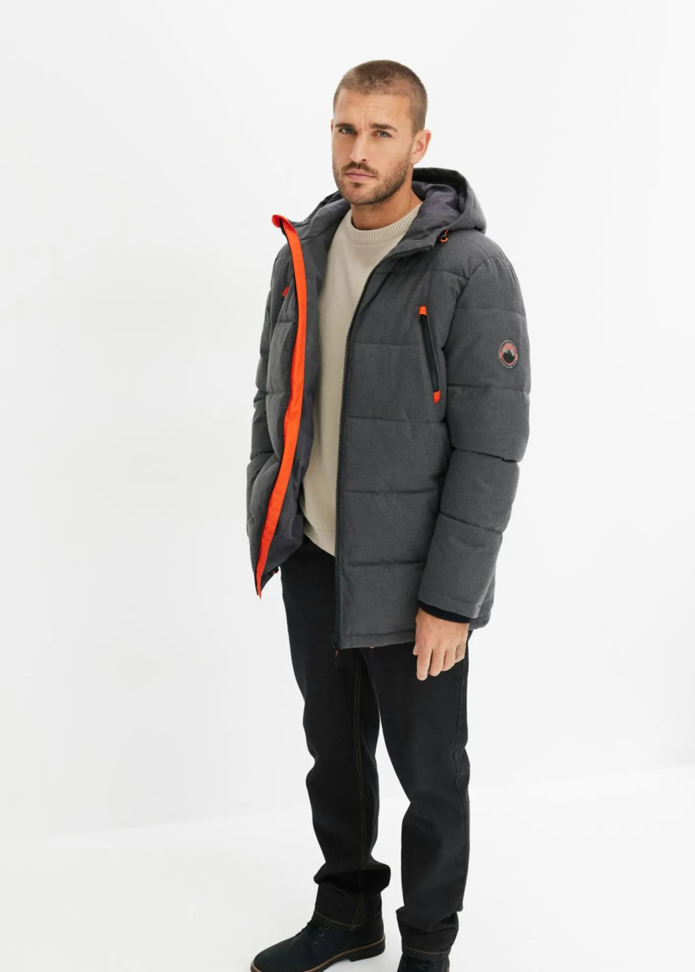 bonprix bonprix Chaquetas Y Abrigos·Chaquetas Impermeables|Chaquetas Y Abrigos·Chaquetas>Chaqueta funcional acolchada, con forro cálido, e impermeable pizarra jaspeado