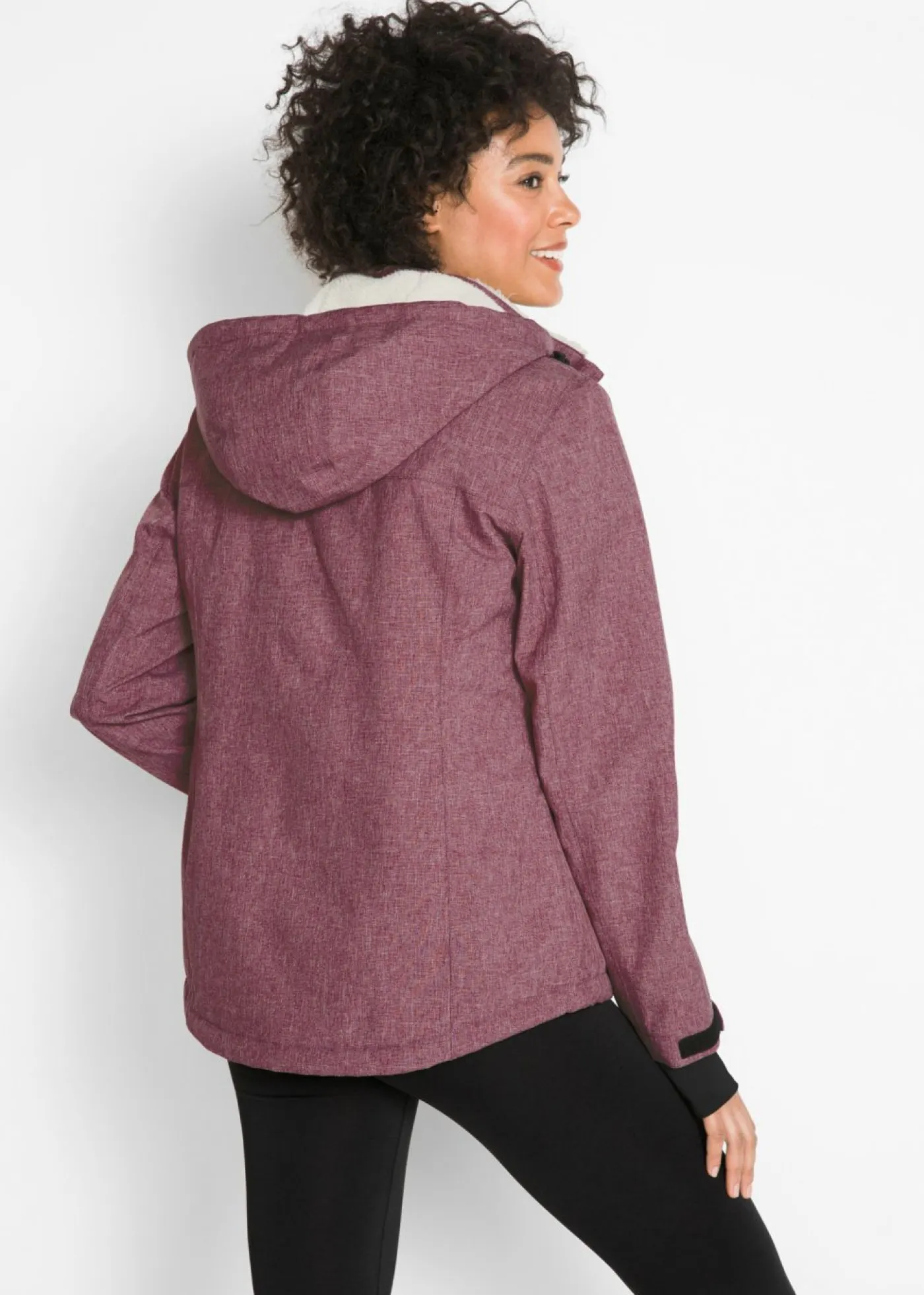 bonprix bonprix Ropa Para El Aire Libre|Ropa Deportiva>Chaqueta funcional con forro polar Burdeos moteado