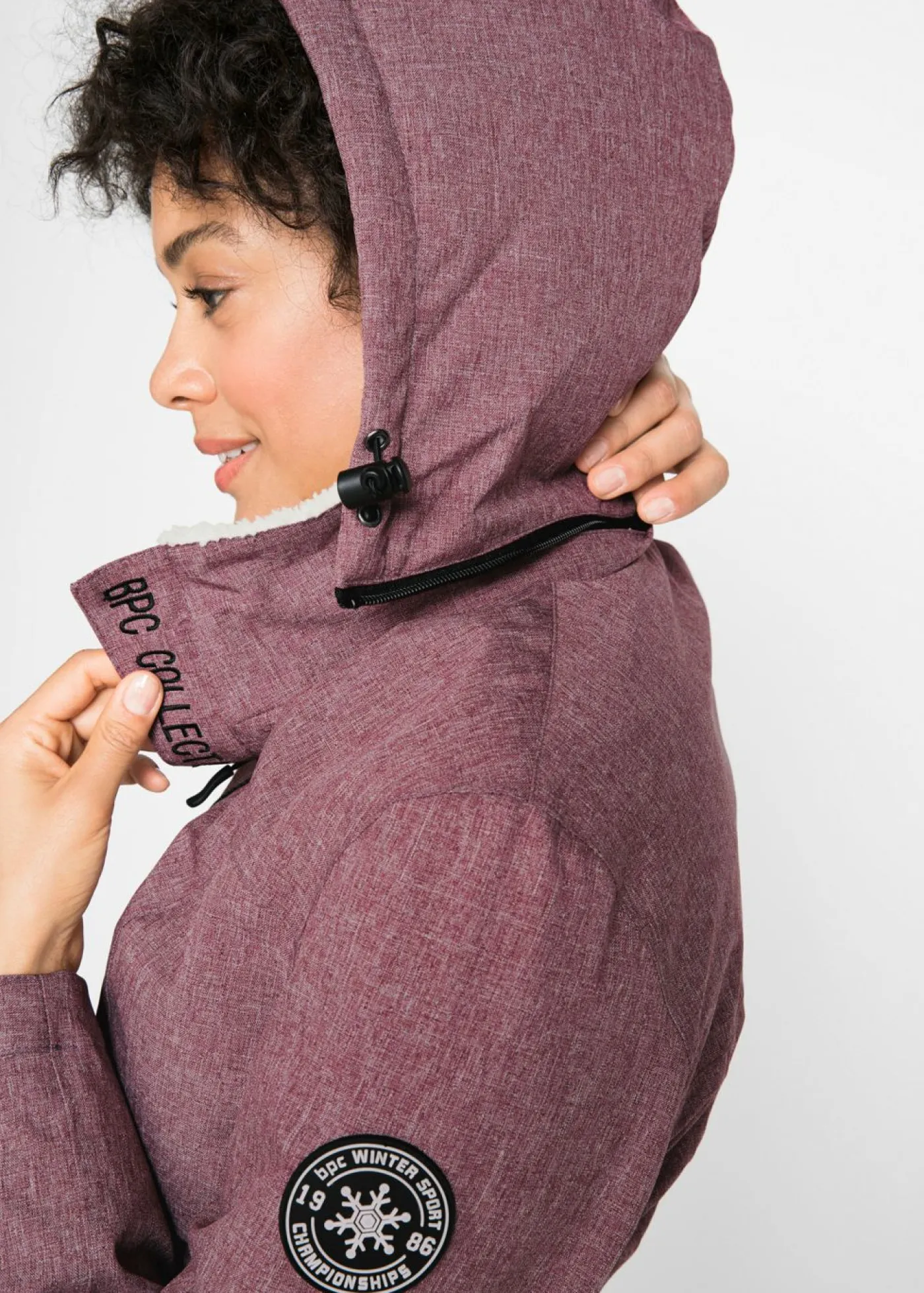 bonprix bonprix Ropa Para El Aire Libre|Ropa Deportiva>Chaqueta funcional con forro polar Burdeos moteado