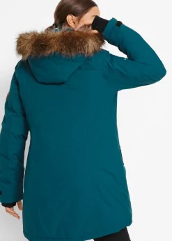 Mujer bonprix bonprix Chaqueta funcional de trekking con capucha, diseño largo y tejido impermeable
